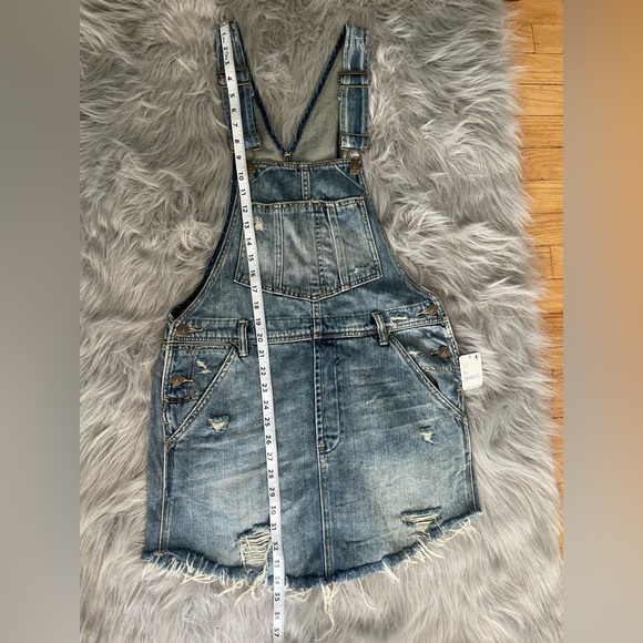 NWT Free People We the Free Grunge Blue Overalls Dress - Picture 2 of 6